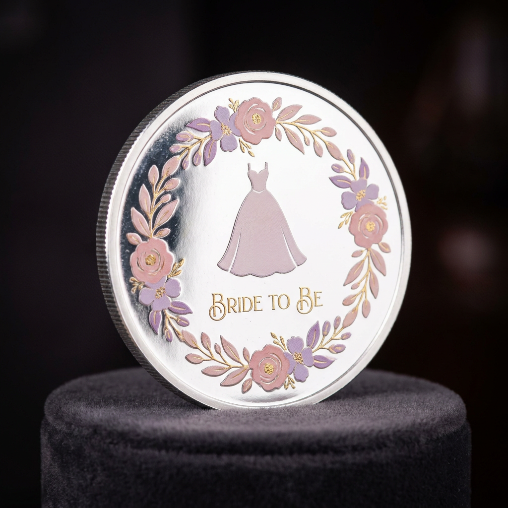 Bride to be bridal shower silver coin