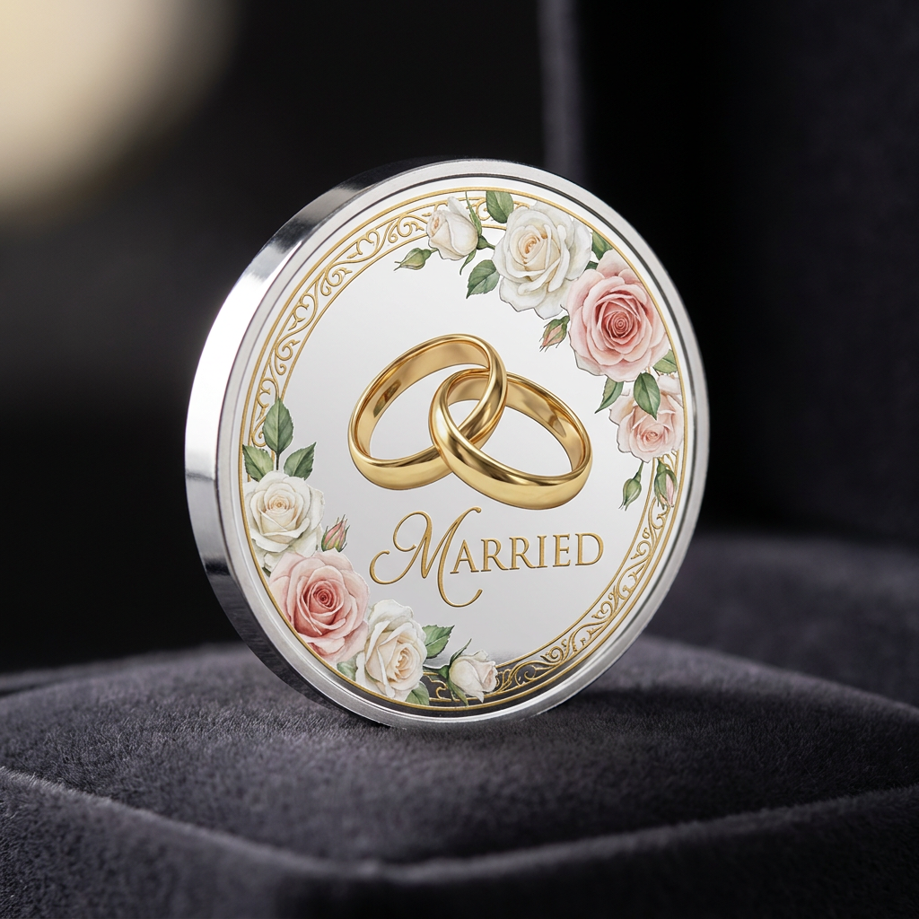 Wedding silver coin